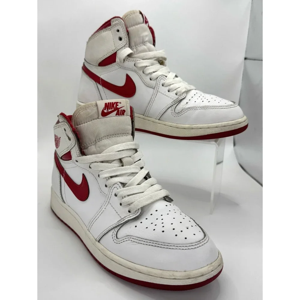 Nike Air Jordan 1 Retro High OG Metallic Red Wht 2017 Sz GS 5Y W 6.5 575441-103